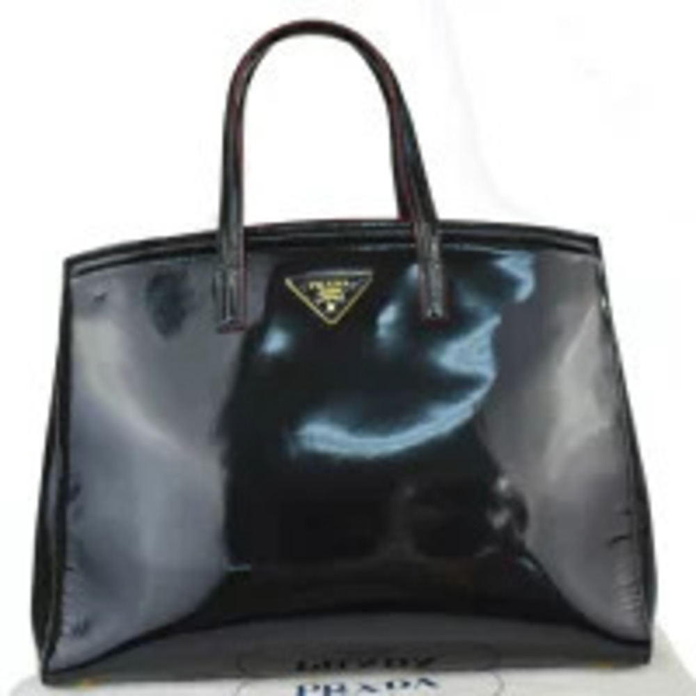 Prada Spazzolato Leather tote black prominent triangle